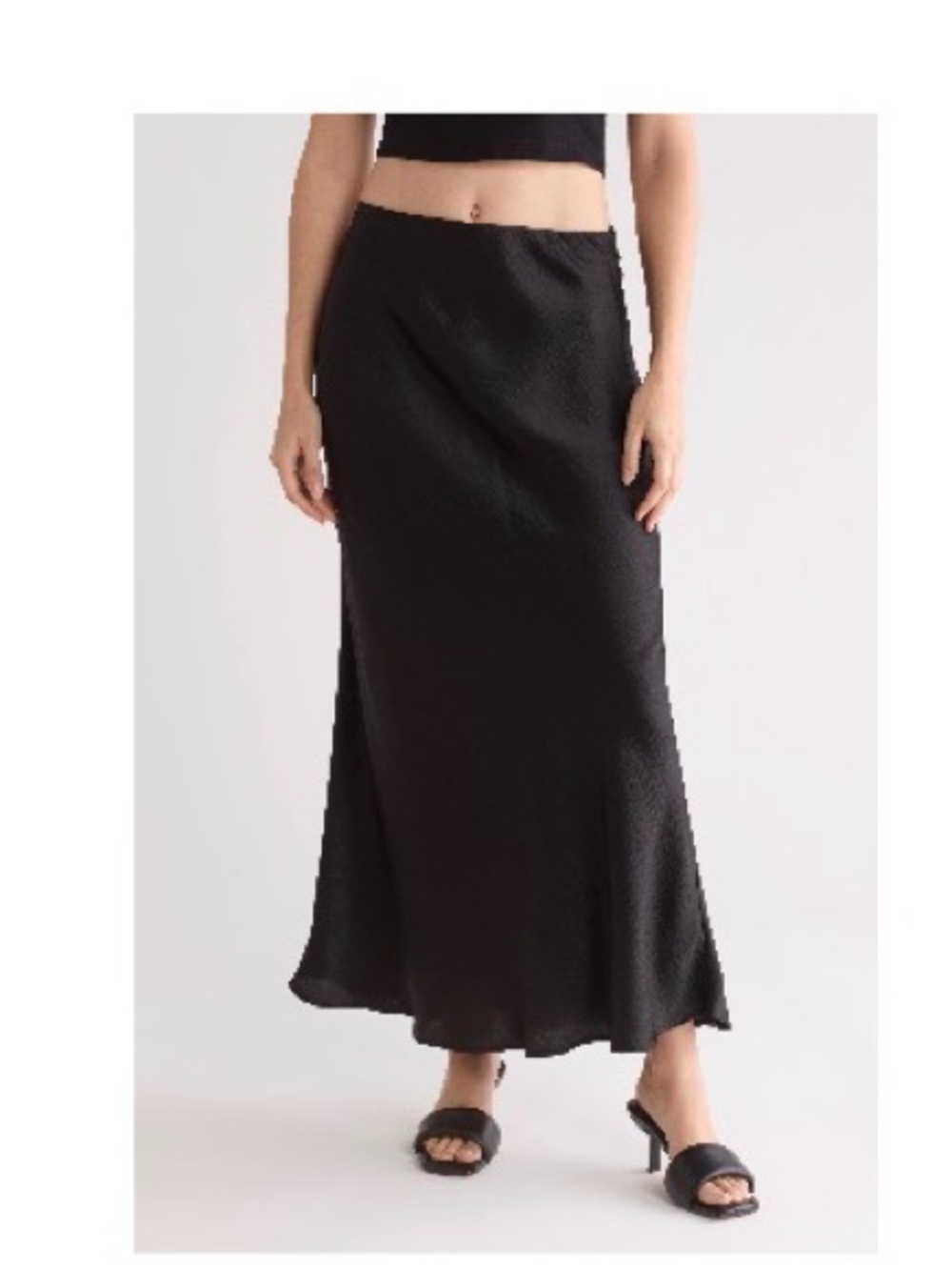 Steve Madden Black Maxi Slip Skirt - Sleek Everyday Silhouette - Picture 2 of 5